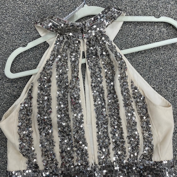 French Connection Gold Sequin Halter Neck Style 71MXO - Picture 4 of 8